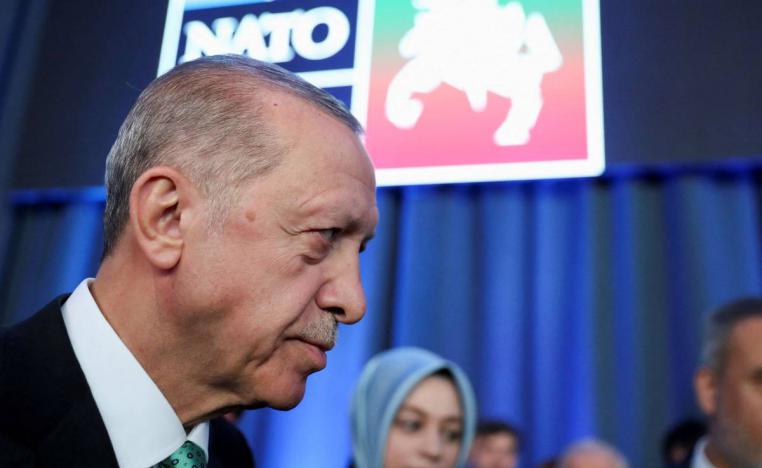 الرئيس التركي رجب طيب أردوغان في اجتماع الناتو