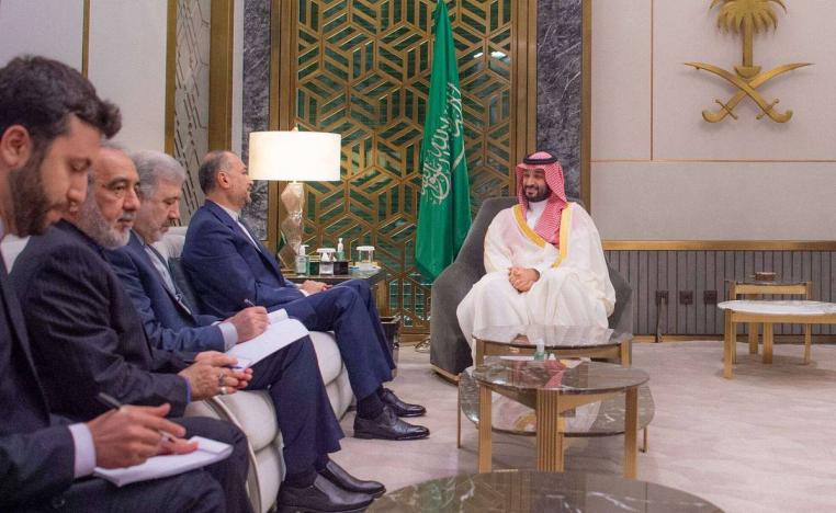 ولي العهد السعودي الأمير محمد بن سلمان يستقبل وزير الخارجية الإيراني حسين أمير عبداللهيان