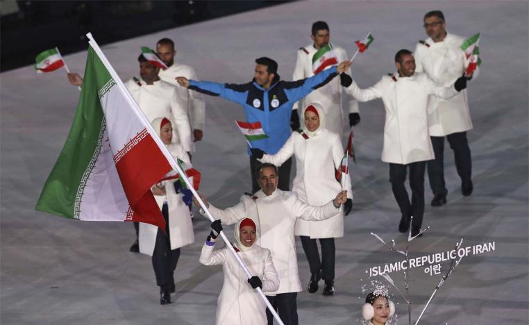 Iran's Olympic team during during the opening ceremony of the 2018 Winter Olympics in Pyeongchang