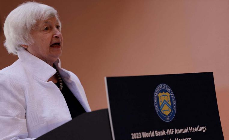 Yellen said the IMF's updated outlook showed the global economy was in a better place than expected at last year's annual meetings