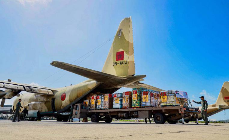 Morocco's aid to Palestinians loaded onto the plane 