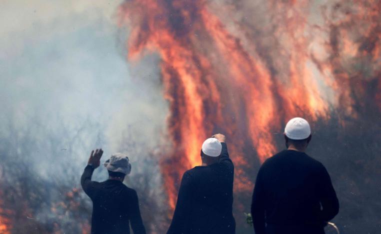 الصواريخ سببت حرائق في شمال اسرائيل