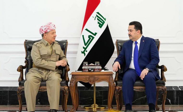 رئيس الوزراء العراقي محمد شياع السوداني يستقبل الزعيم الكردي مسعود بارزاني