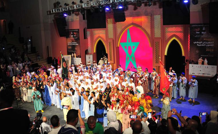 A colourful performance at the end of the opening ceremony of the festival