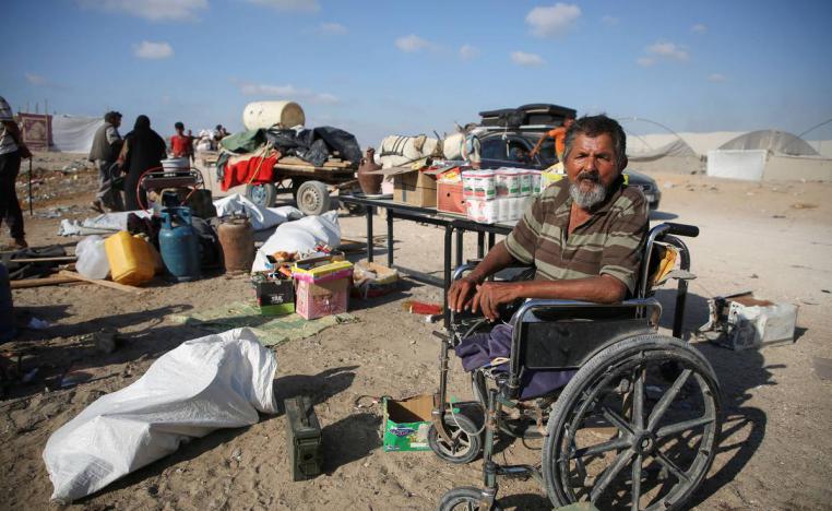 نازحون فلسطينيون في مدينة حمد في غزة