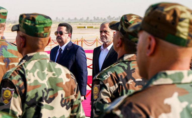 رئيس الوزراء العراقي محمد شياع السوداني يستقبل الرئيس الإيراني مسعود بزشكيان