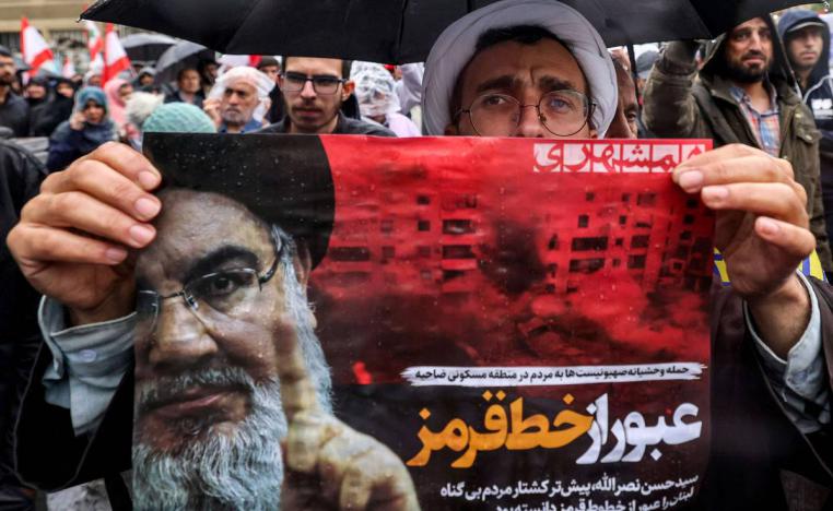 تظاهرة في طهران احتجاجا على اغتيال نصرالله