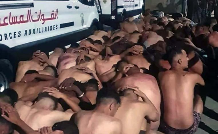 The illegal migrants were intercepted by the public forces at sea
