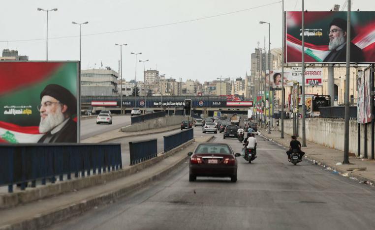 جداريات لحسن نصرالله في مقتربات بيروت مع الضاحية