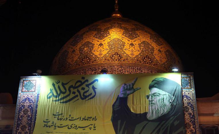 جدارية في طهران لحسن نصرالله
