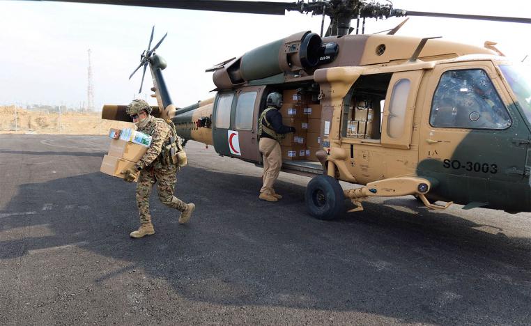 Jordan's air force launches 16 helicopter flights daily for medical aid