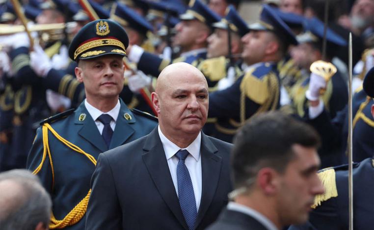 Lebanons army chief Joseph Aoun walks after being elected as the country's President at the parliament building in Beirut