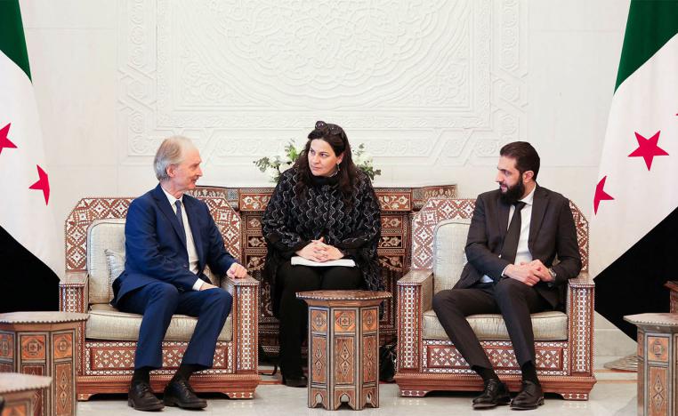 UN Special Envoy for Syria Geir Pederson meets with Syria's de facto leader Ahmed al-Sharaa in Damascus, Syria last January