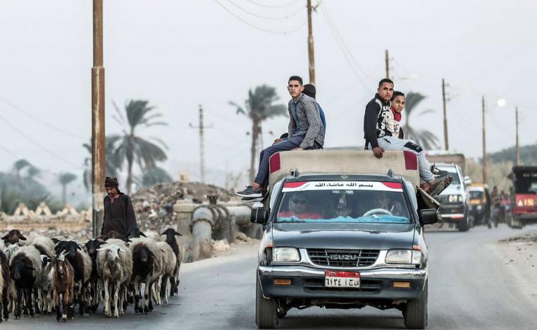 طريق مزدحم في مصر