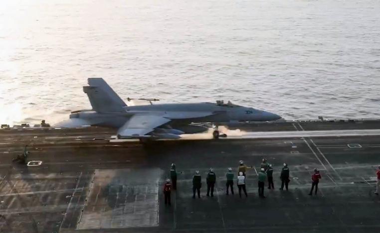 A fighter plane takes off for an operation against Houthi in an unknown location