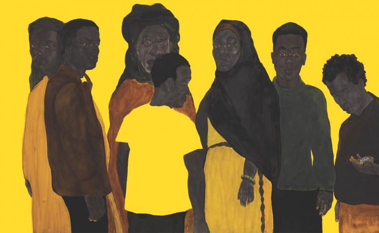 “Who I am, Who we are”, mixed media on rubber, 160 x 270 cm