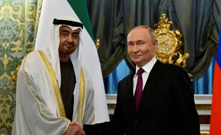 Putin receiving Sheikh Mohamed in Moscow