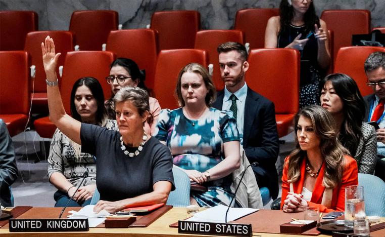 The remaining 14 council members voted in favor of the draft resolution