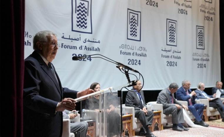 The late Mohamed Benaissa (L) at the Assilah Forum