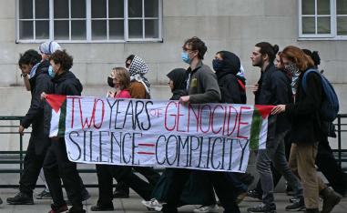 Meanwhile, protests against Israel's war on Gaza continue across the world