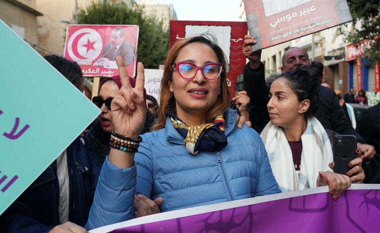 Issa called for the fractured opposition to unite and escalate demonstrations against Saied before her arrest