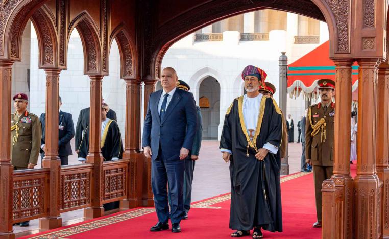 Oman’s Sultan Haitham bin Tariq welcomes Lebanon’s President Joseph Aoun in Muscat, December 9, 2025. 