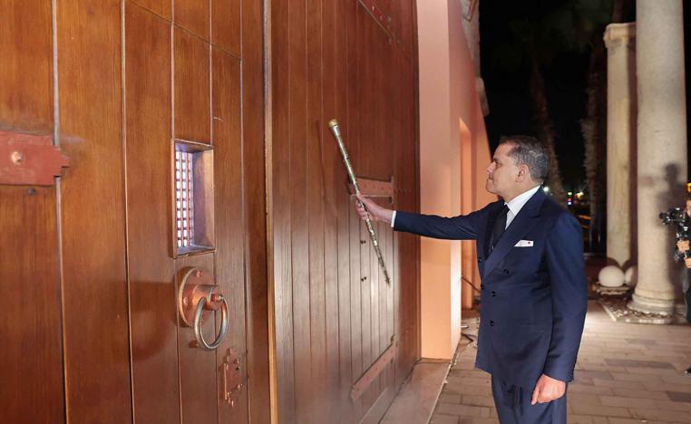 GNU Prime Minister Abdulhamid al-Dbiebah during the reopening ceremony of Libya’s national museum, formerly known as As-Saraya Al-Hamra or the Red Castle. 