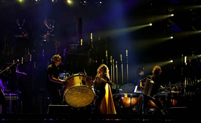 Musicians perform during German composer and music producer Hans Zimmers live concert as part of Riyadh Season, January 24, 2025. 