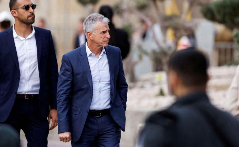 David Barnea, the head of the Israeli Mossad, attends an honour guard at Israel’s Defence Ministry in Tel Aviv, January 16, 2023. 