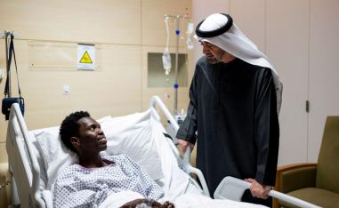 الشيخ محمد بن زايد أدلى بتصريحاته عند زيارة المصابين في الهجمات