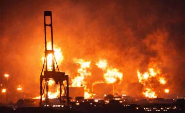 The Iranian strikes caused extensive damage, fires, and production halts