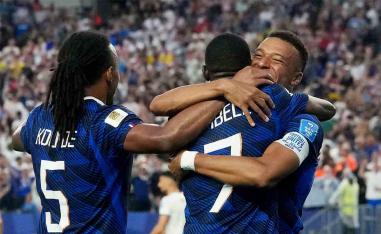 Mbappe celebrating his goal