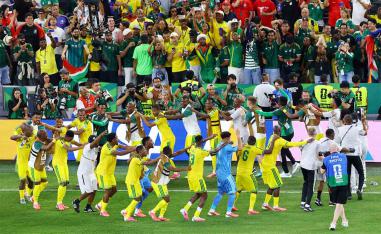 Bafana Bafana celebrating their win