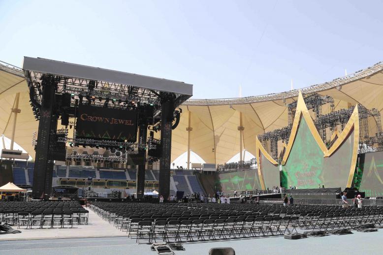 The bout at King Fahd Stadium will be an incongruous scene in a country where women are generally obliged to wear the black "abaya" cloak