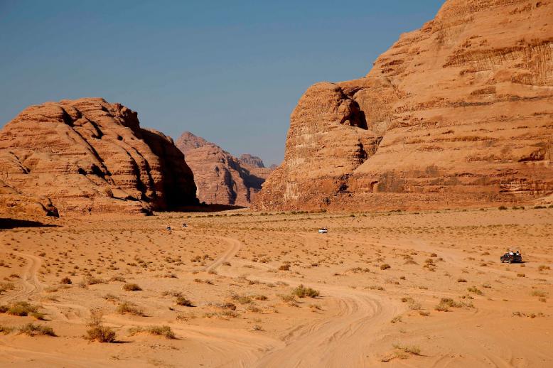 The southern Jordanian desert of Wadi Rum