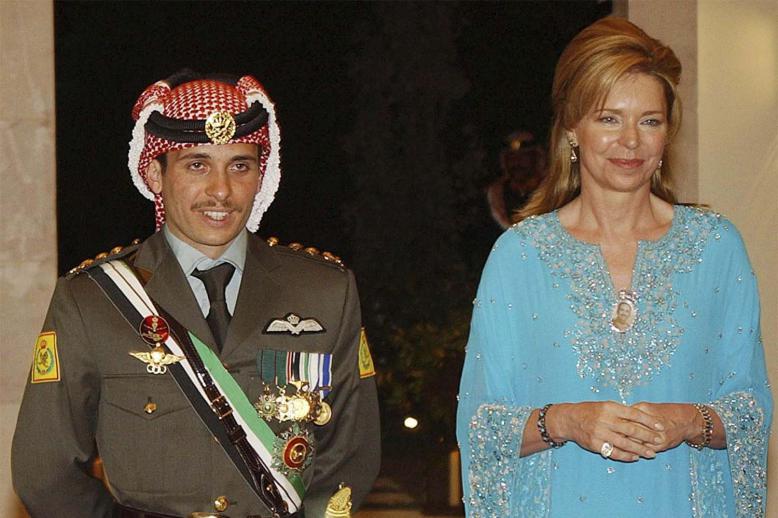 Queen Noor and her son Prince Hamza
