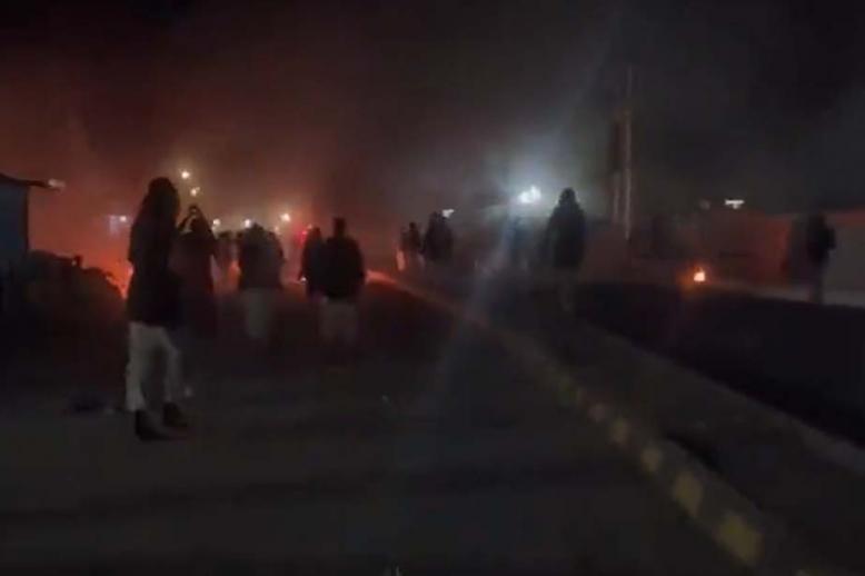 Live fire could be heard in videos posted on social media