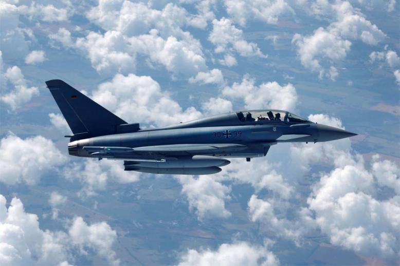 A German Air Force Eurofighter Typhoon fighter jet