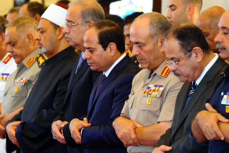 الرئيس السيسي مع شيخ الأزهر في صلاة العيد