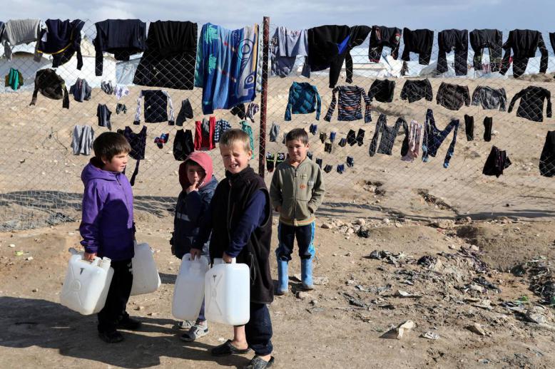 أطفال سوريون في مخيم الهول شمال سوريا