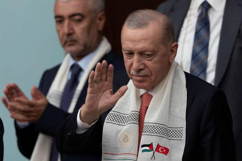الرئيس التركي رجب طيب أردوغان في جلسة خاصة للبرلمان عن حرب غزة