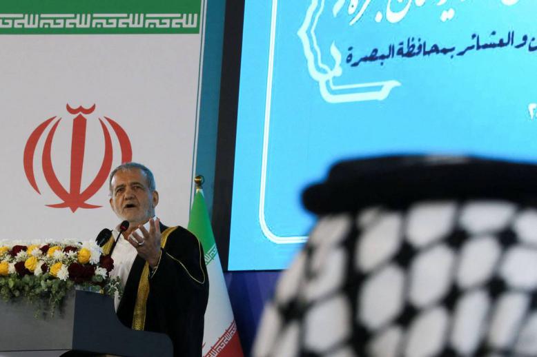 احتفال في محافظة البصرة بزيارة الرئيس الإيراني مسعود بزشكيان
