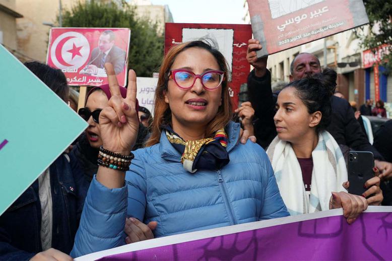 Issa called for the fractured opposition to unite and escalate demonstrations against Saied before her arrest