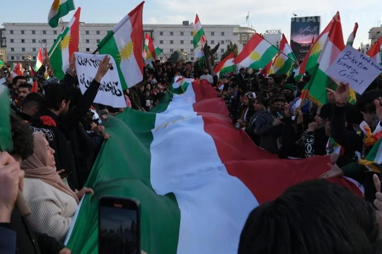 جانب من الاحتجاجات في اربيل (المصدر وكالة شفق نيوز الكردية العراقية)