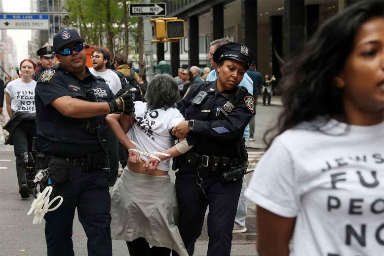 Around 90 protesters were arrested