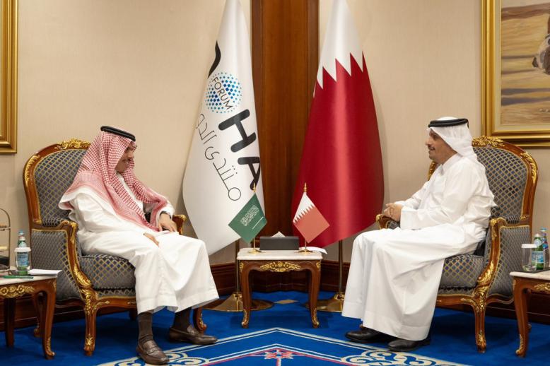 الامير فيصل بن فرحان والشيخ محمد بن عبدالرحمان في لقاء سابق