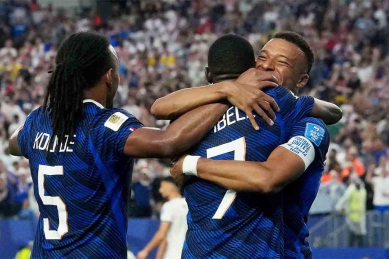 Mbappe celebrating his goal