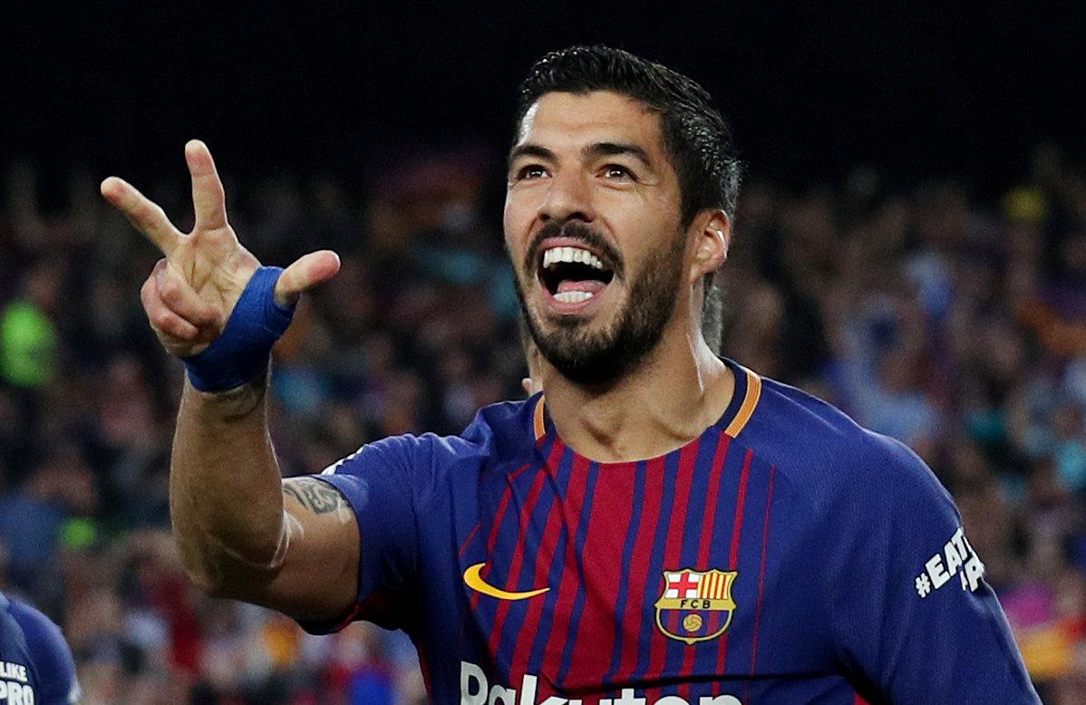 لويس سواريز ي عقب تسجيله الهدف الأول في مرمى ريال