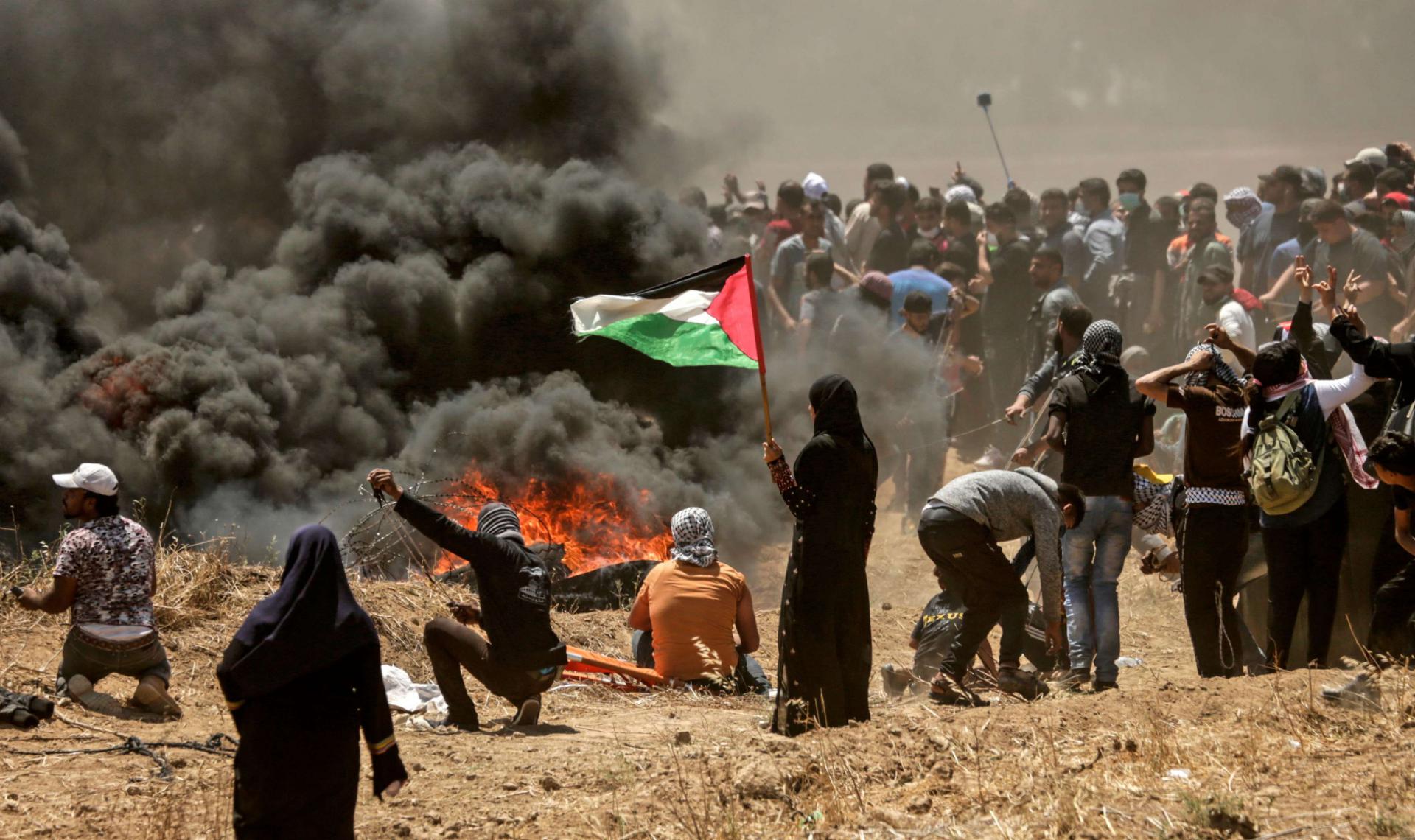 المظاهرات الفلسطينية بغزة