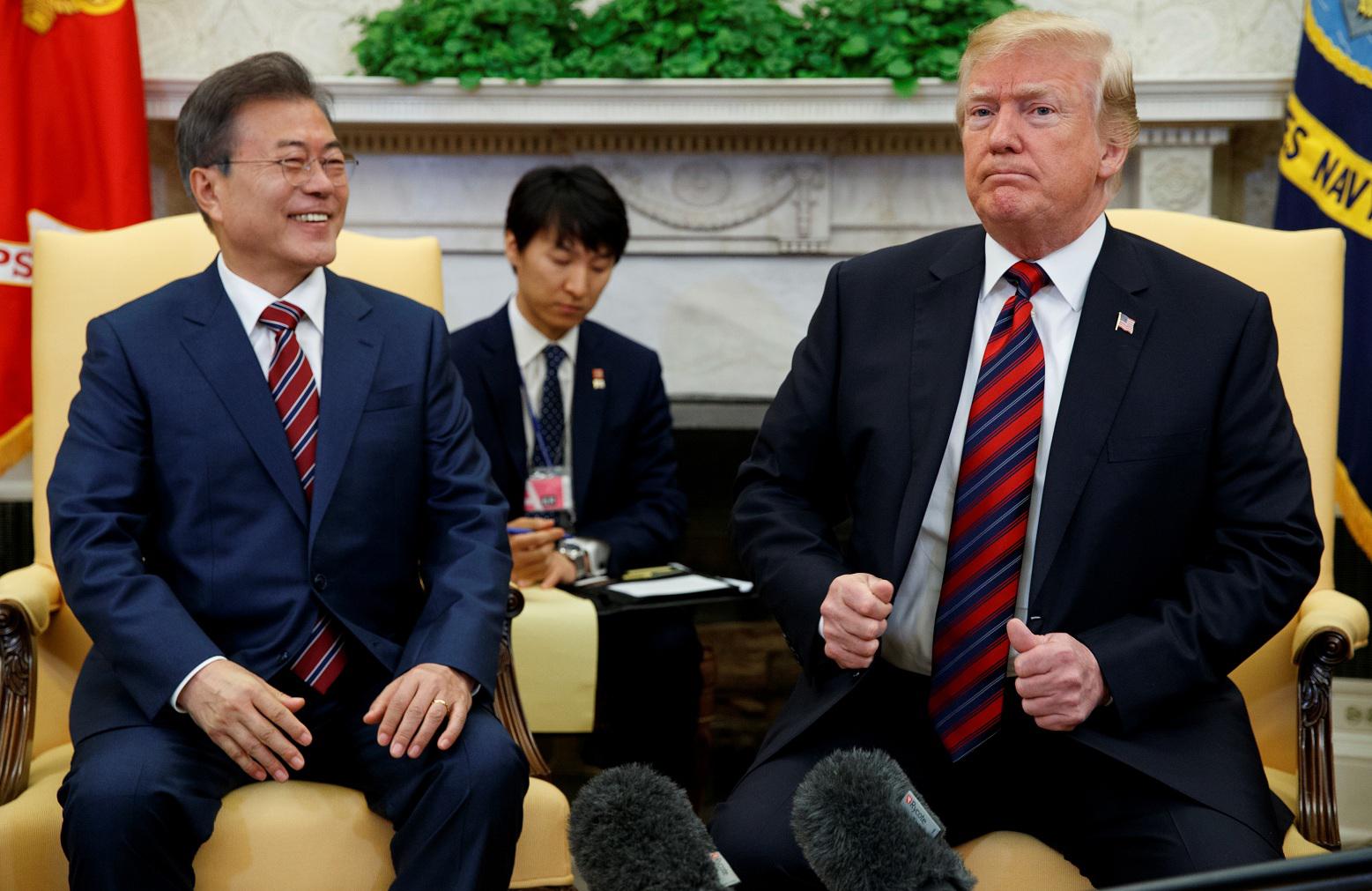 الرئيس الأميركي يستقبل نظيره الكوري الجنوبي في البيت الأبيض